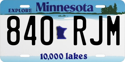 MN license plate 840RJM