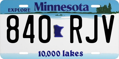 MN license plate 840RJV