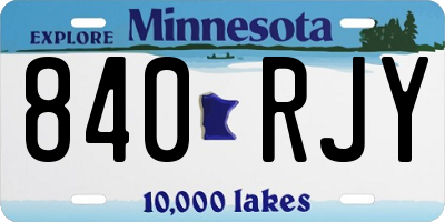 MN license plate 840RJY