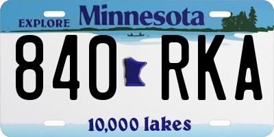 MN license plate 840RKA