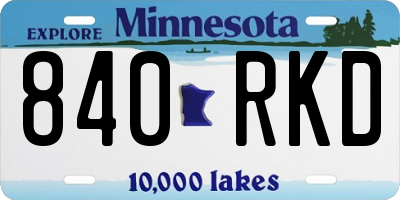 MN license plate 840RKD