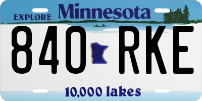 MN license plate 840RKE