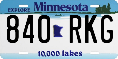 MN license plate 840RKG