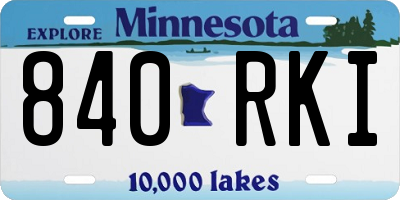 MN license plate 840RKI