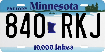 MN license plate 840RKJ