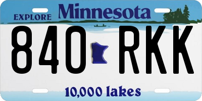 MN license plate 840RKK