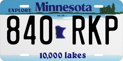 MN license plate 840RKP