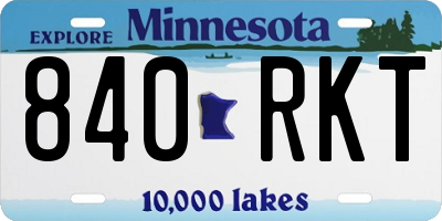 MN license plate 840RKT