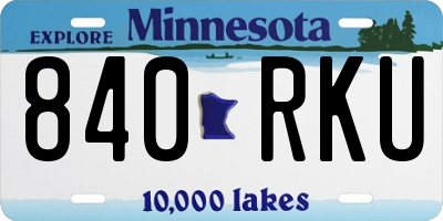 MN license plate 840RKU
