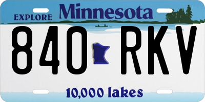 MN license plate 840RKV
