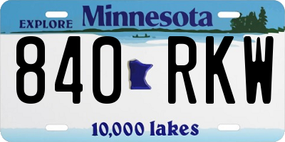 MN license plate 840RKW