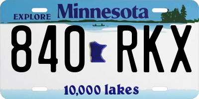 MN license plate 840RKX