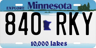 MN license plate 840RKY