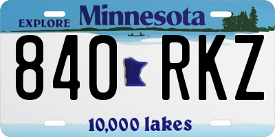 MN license plate 840RKZ