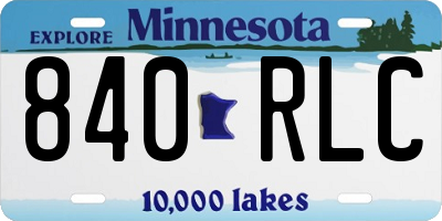 MN license plate 840RLC