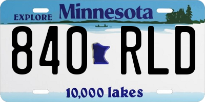 MN license plate 840RLD