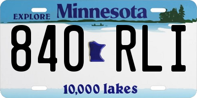 MN license plate 840RLI