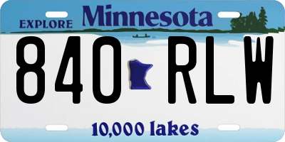 MN license plate 840RLW