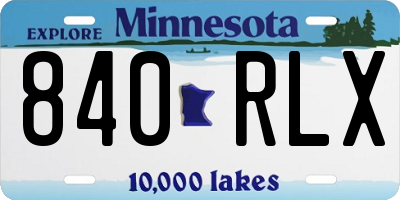 MN license plate 840RLX