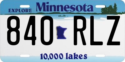 MN license plate 840RLZ