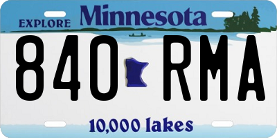 MN license plate 840RMA