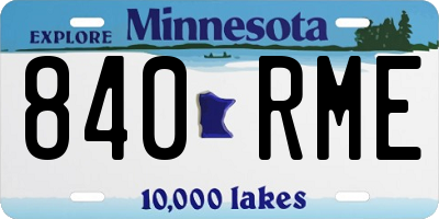 MN license plate 840RME