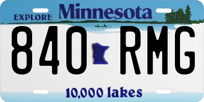MN license plate 840RMG