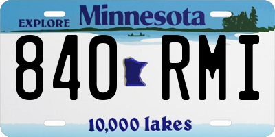 MN license plate 840RMI