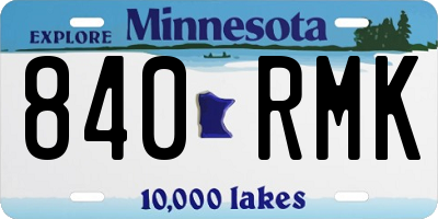 MN license plate 840RMK