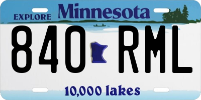 MN license plate 840RML