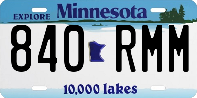MN license plate 840RMM