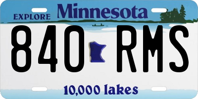 MN license plate 840RMS