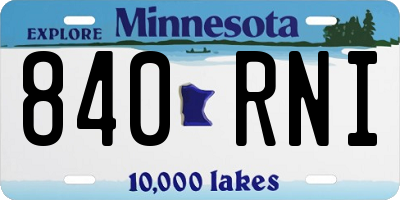 MN license plate 840RNI