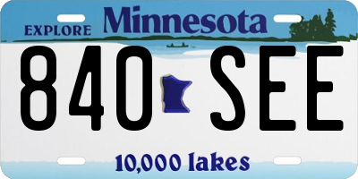 MN license plate 840SEE