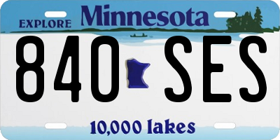 MN license plate 840SES
