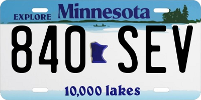 MN license plate 840SEV