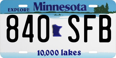 MN license plate 840SFB