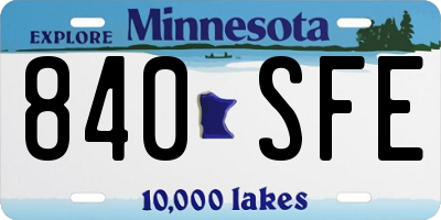 MN license plate 840SFE