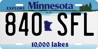 MN license plate 840SFL