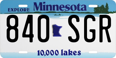 MN license plate 840SGR
