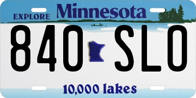 MN license plate 840SLO