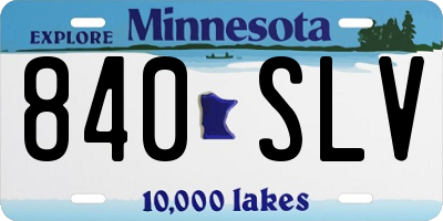 MN license plate 840SLV