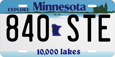 MN license plate 840STE