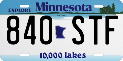 MN license plate 840STF