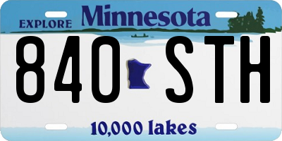 MN license plate 840STH