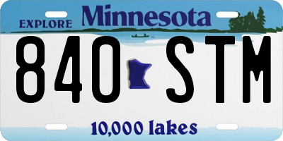 MN license plate 840STM