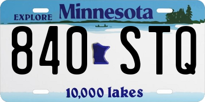 MN license plate 840STQ