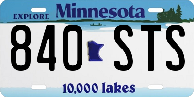 MN license plate 840STS
