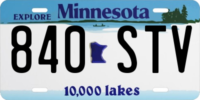 MN license plate 840STV