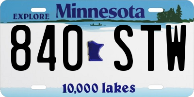 MN license plate 840STW